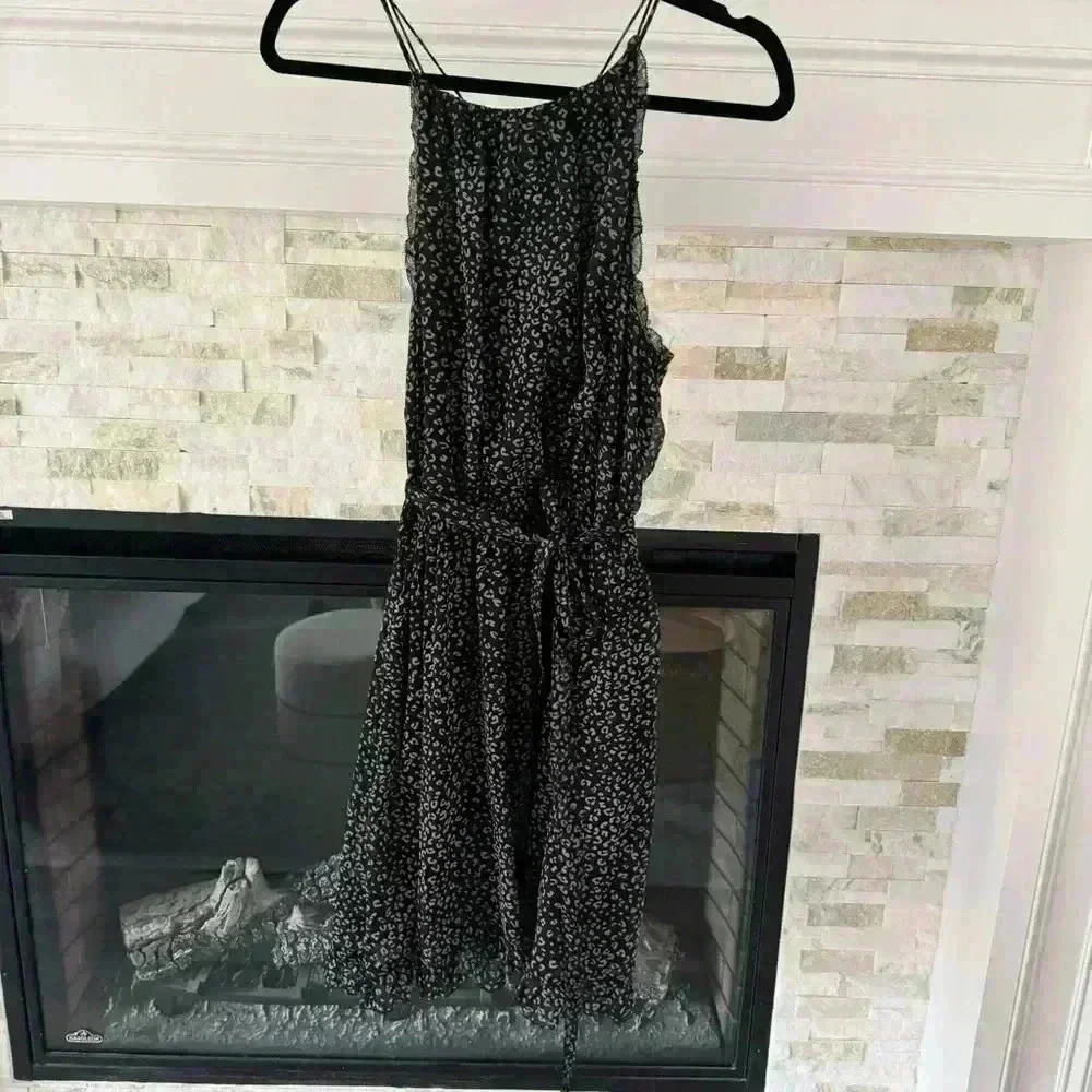 Abercrombie & Fitch Geometric Print Dress Medium M Elastic Belted Mini